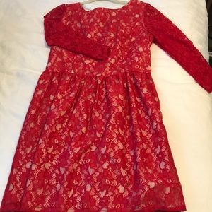 Red lace dress